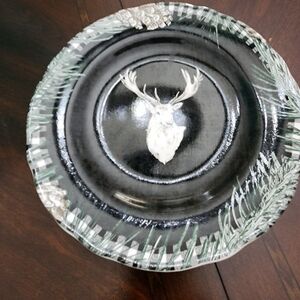 Rustic Black Deer Plate